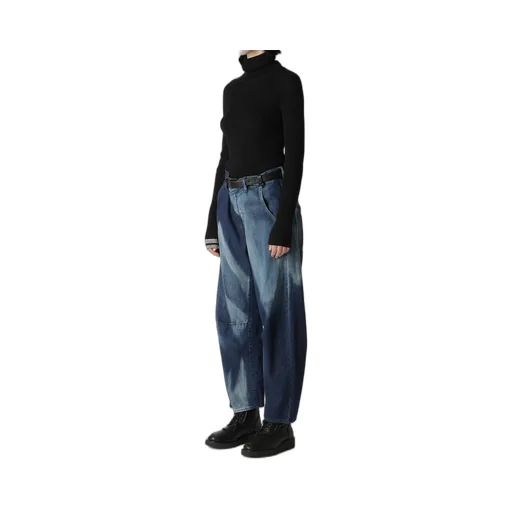 C/ Spotted Denim Gusset Wide Pants