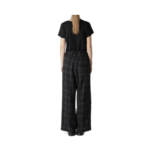 W/ Check Red Stitch Long Straight Pants