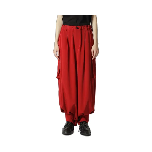 Crepe De Chine Cuffed Hem Cargo Pants
