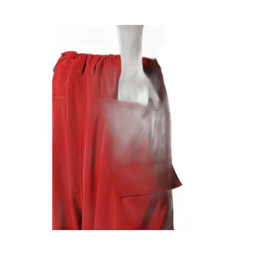 Crepe De Chine Cuffed Hem Cargo Pants