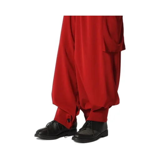 Crepe De Chine Cuffed Hem Cargo Pants