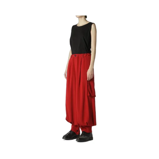 Crepe De Chine Cuffed Hem Cargo Pants