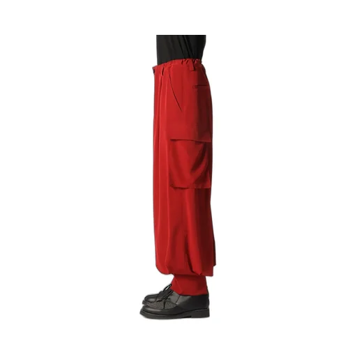 Crepe De Chine Cuffed Hem Cargo Pants