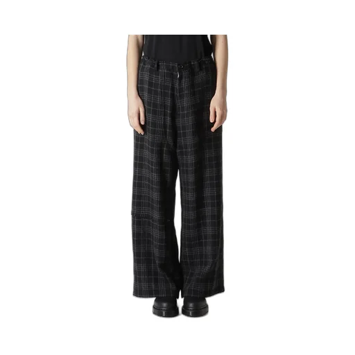 W/ Check Red Stitch Long Straight Pants