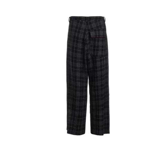 W/ Check Red Stitch Long Straight Pants