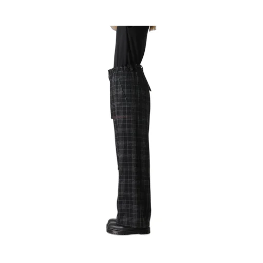 W/ Check Red Stitch Long Straight Pants
