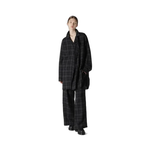 W/ Check Red Stitch Long Straight Pants