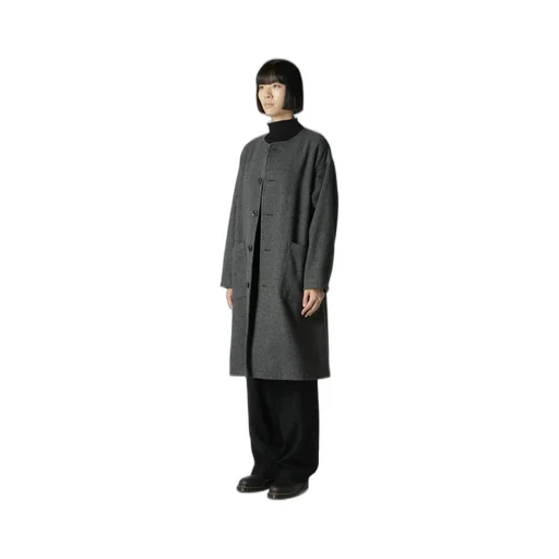 Airy Mosser Collarless Coat
