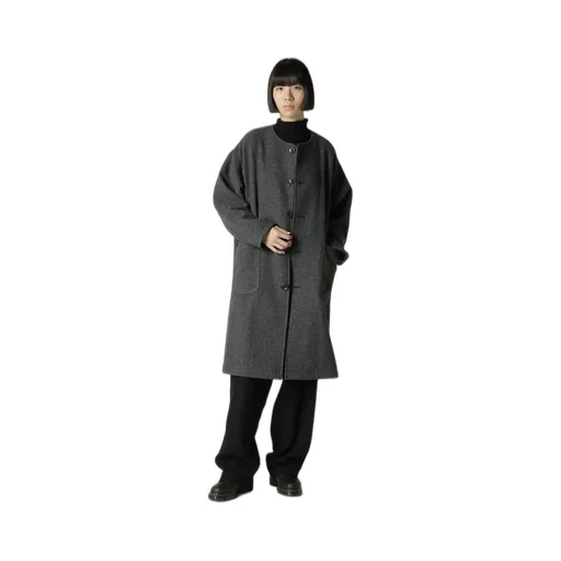 Airy Mosser Collarless Coat
