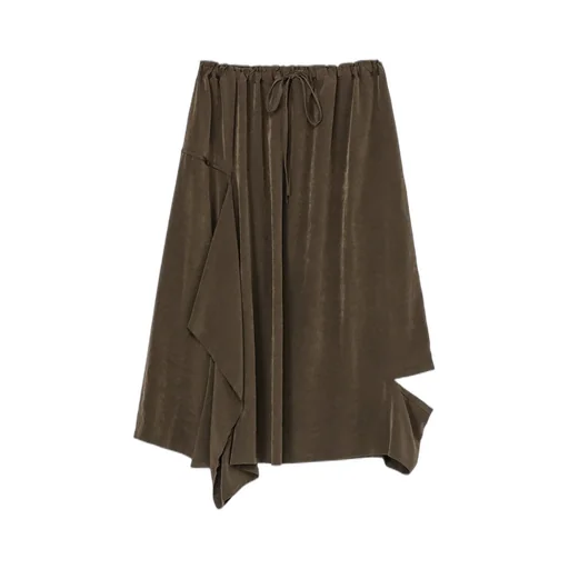 Crepe De Chine Right Drape Skirt