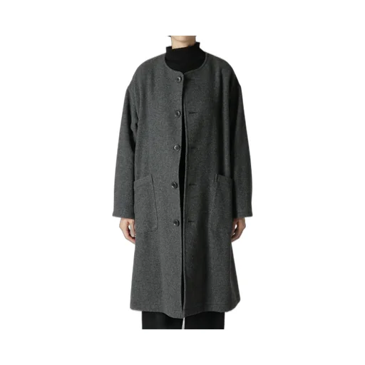Airy Mosser Collarless Coat
