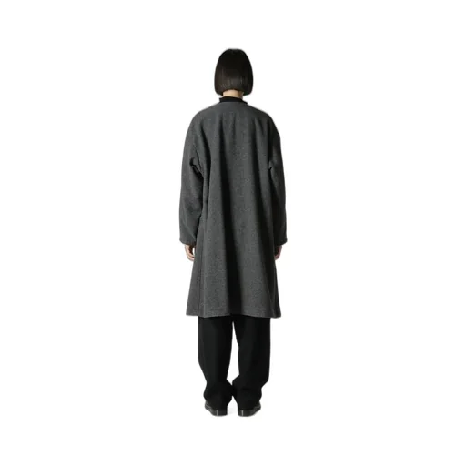Airy Mosser Collarless Coat