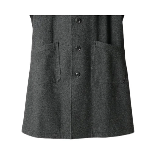 Airy Mosser Collarless Coat