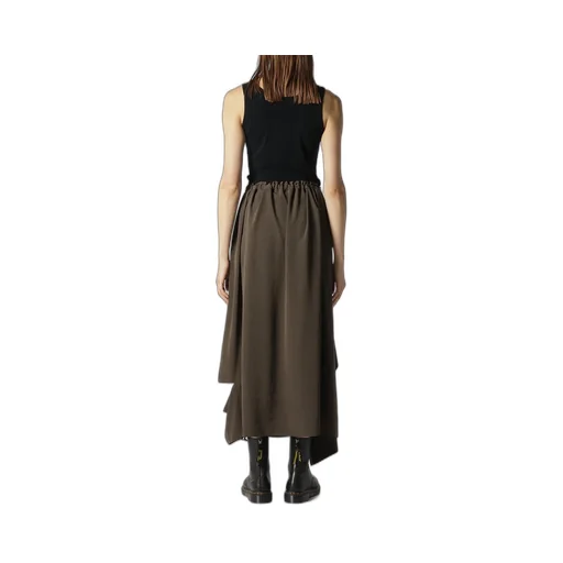 Crepe De Chine Right Drape Skirt