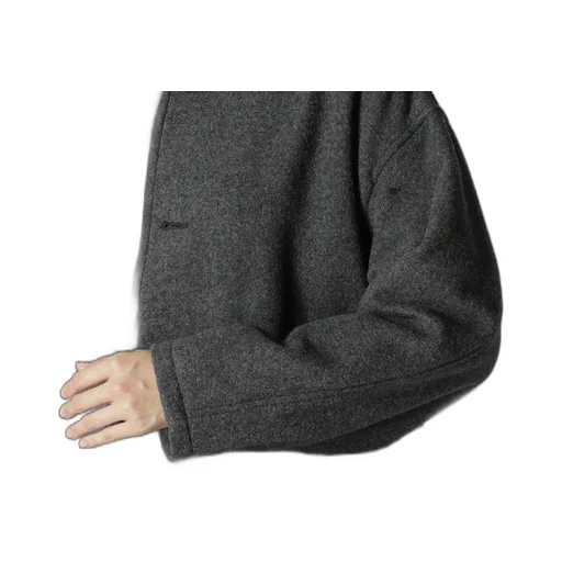 Airy Mosser Collarless Coat