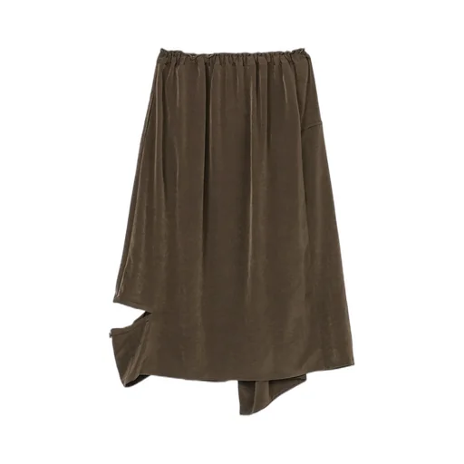 Crepe De Chine Right Drape Skirt