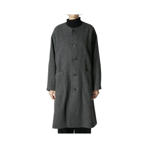 Airy Mosser Collarless Coat