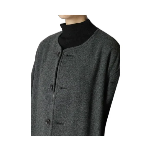 Airy Mosser Collarless Coat