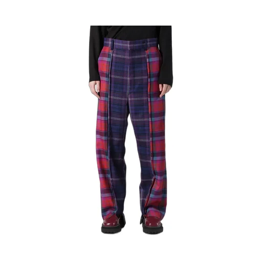 Plaid Panel Pants A