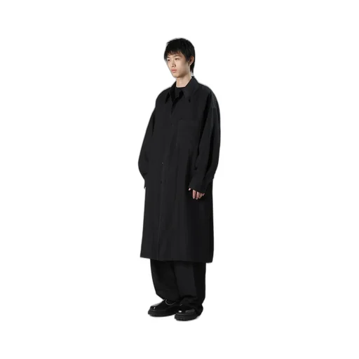 Viscose Tweed Stripe Long Coat