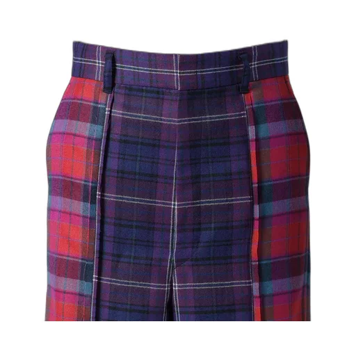 Plaid Panel Pants A