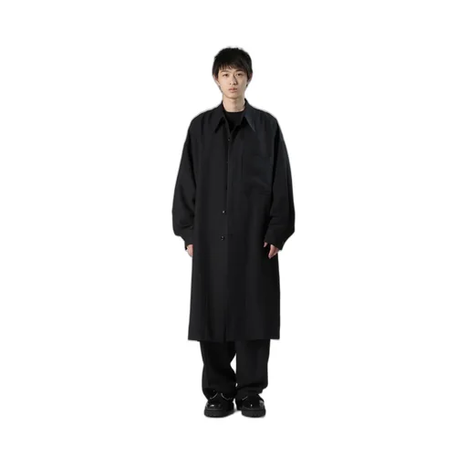 Viscose Tweed Stripe Long Coat