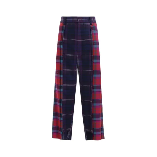 Plaid Panel Pants A