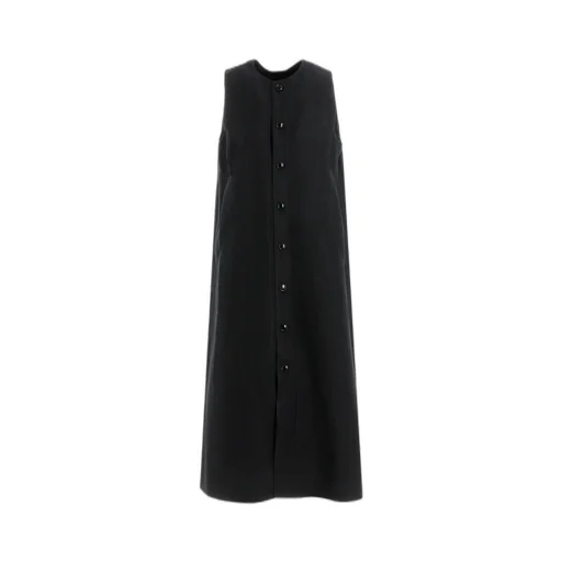 Viscose Tweed Stripe Front Open Dress