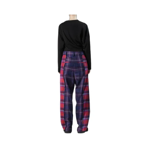 Plaid Panel Pants A