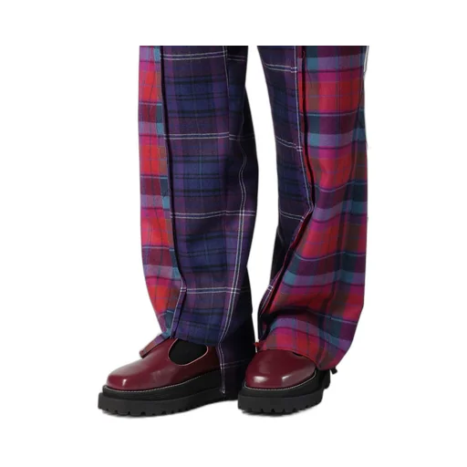 Plaid Panel Pants A