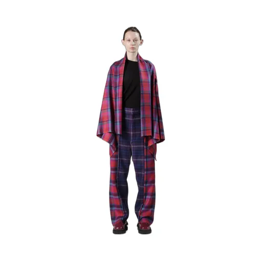 Plaid Panel Pants A