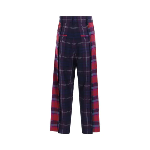 Plaid Panel Pants A