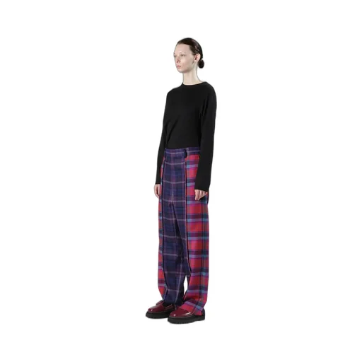 Plaid Panel Pants A