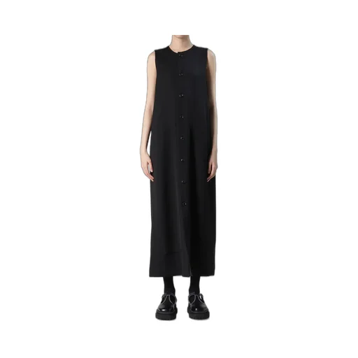 Wool Gabardine Front Open Dress