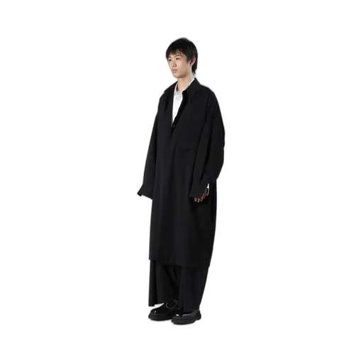 Wool Gabardine Long Coat