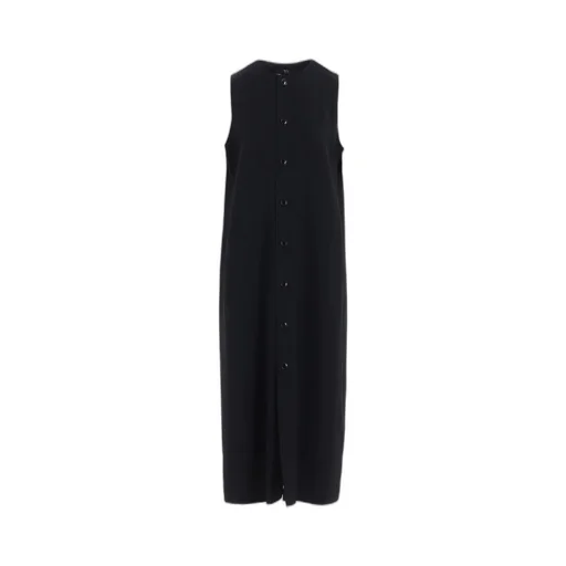 Wool Gabardine Front Open Dress