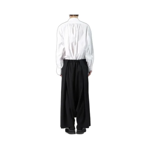 Wool Gabardine Sarouel Tucked Pants