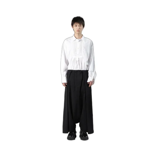 Wool Gabardine Sarouel Tucked Pants