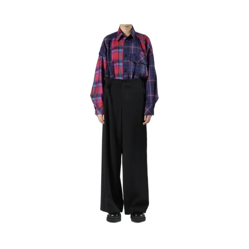 Wool Gabardine Belt Pants