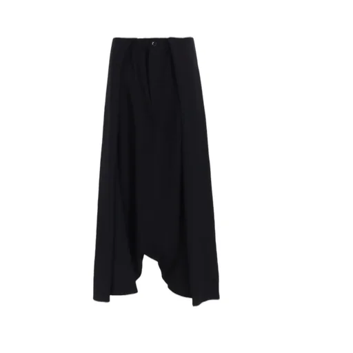 Wool Gabardine Sarouel Tucked Pants