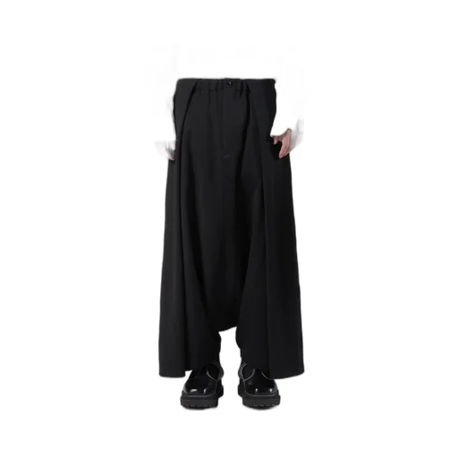 Wool Gabardine Sarouel Tucked Pants