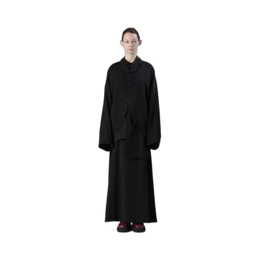Wool Gabardine Line Skirt