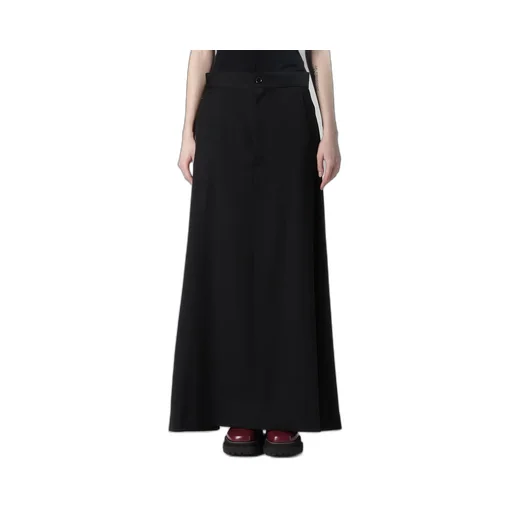 Wool Gabardine Line Skirt