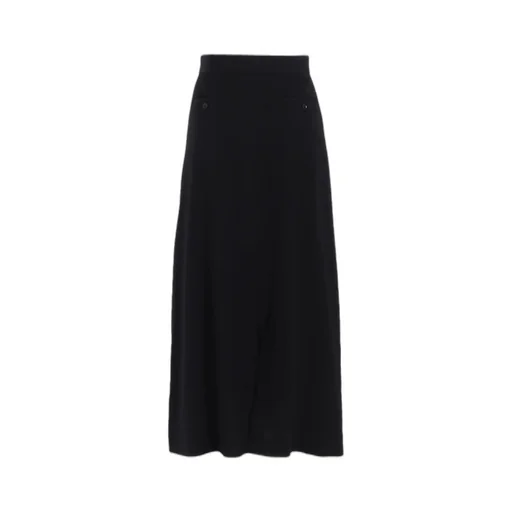 Wool Gabardine Line Skirt