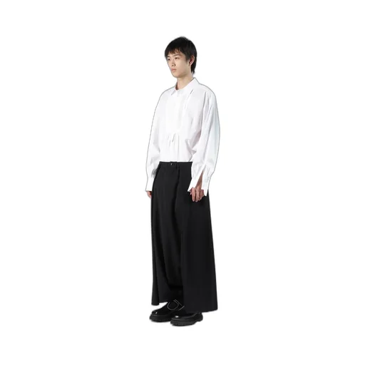 Wool Gabardine Sarouel Tucked Pants