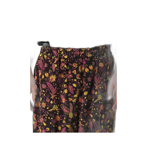 Flower Print Elastic Waist Pants