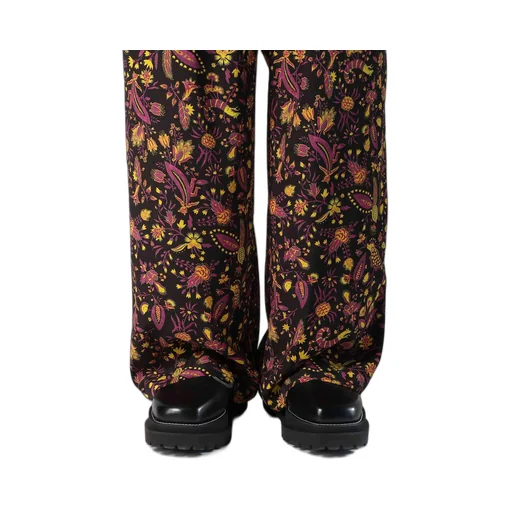 Flower Print Elastic Waist Pants