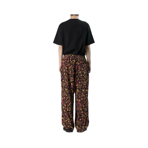 Flower Print Elastic Waist Pants