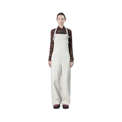 Uneven Yarn Denim Apron Pants