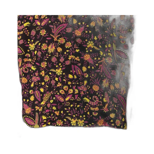 Flower Print Open Collar Shirt